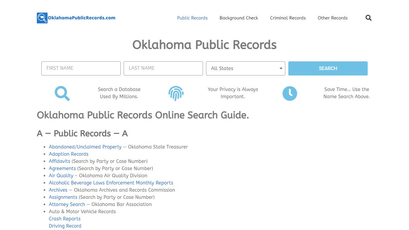 State of Oklahoma Public Records Guide: OklahomaPublicRecords.com
