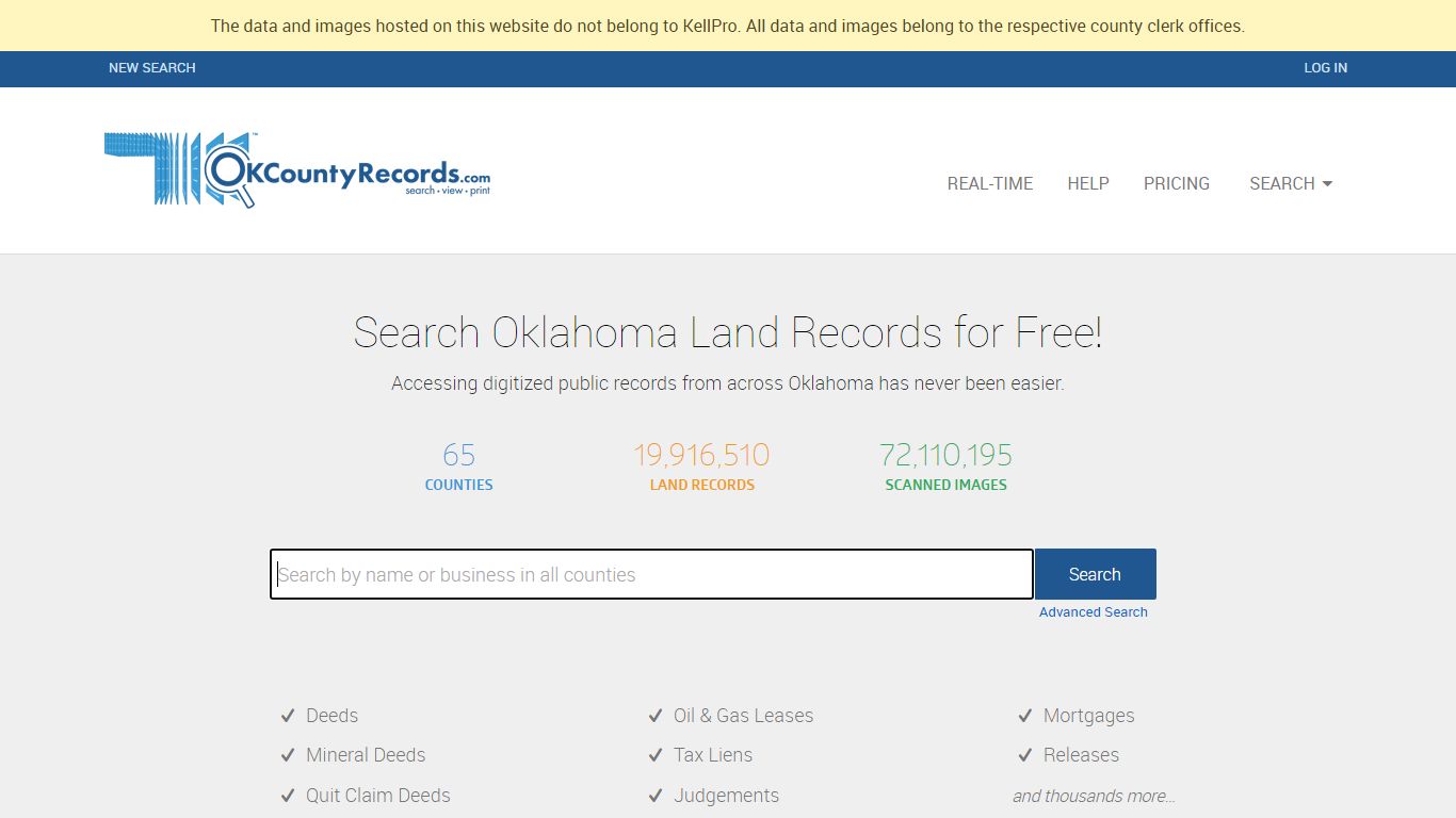OKCountyRecords.com | County Clerk Public Land Records for Oklahoma
